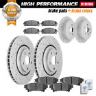 Front Rear Drilled Rotor & Brake Pad for Toyota Sienna Highlander Lexus RX350