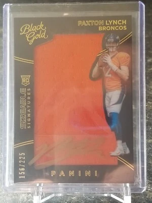 2016 Panini Black Gold Rookie Paxton Lynch Sizable Signatures #ed 156/225 - Image 1 of 3