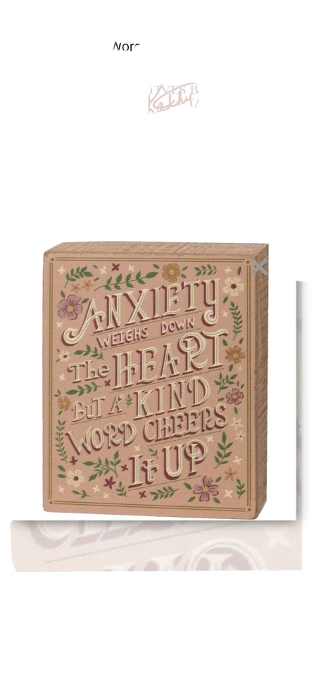 Box Sign - A KIND WORD CHEERS IT UP Dimensions:4" x 5" x 1.75" - Image 1 of 1