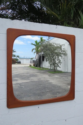 Fakse Furniture Denmark Danish Teak Wood Bathroom Vanity Wall Mirror 4967 Cover
