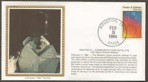 1984 USA WESTAR V1 Communications Satellite Space Shuttle Mission SILK Cover - Bild 1 von 1