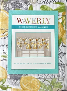 Waverly Rod Pocket Valance, Lemon Zest, Yellow, 60"Wx18"L, - Picture 1 of 7