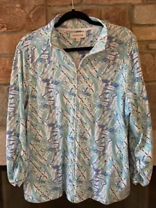 BRECKENRIDGE Jacket Women's size XL Zip Up Springtime Print - Picture 1 of 5