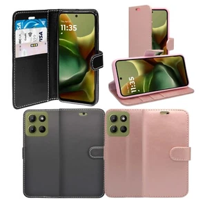 For Motorola G15 Phone Case Wallet Flip PU Leather Stand Card Slot Cover - Picture 1 of 48