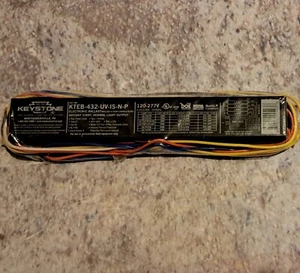 Keystone KTEB-432-UV-IS-N-P Avviamento Istantaneo Normale 4 Lampade T8 Alimentatore -120-277V - Foto 1 di 4
