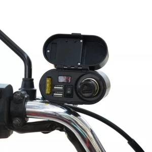 4 in 1 Motorcycle Cigarette lighter USB Charger Waterproof digital display clock - Picture 1 of 14