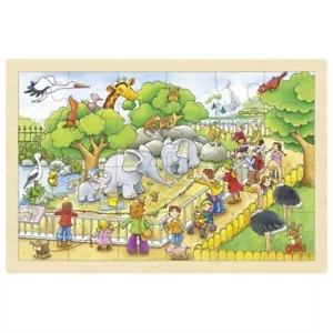 Goki Einlegepuzzle Zoobesuch Puzzle Holzpuzzle 24 Teile 57808 - Bild 1 von 1