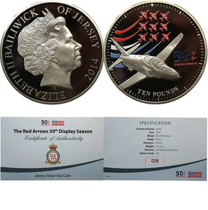 Flechas rojas de diez libras 2014 £10 5 oz exhibición número 50 prueba de plata #F11 - Imagen 1 de 3