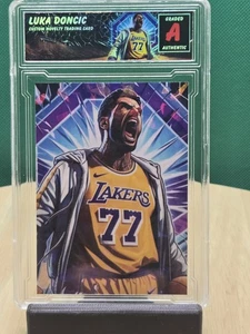 Luka Doncic CUSTOM NOVELTY Trading Card By Razorslabs Custom Cracked Ice Prizm - Picture 1 of 2