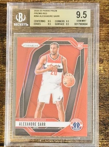2024-25 Prizm Alexandre Sarr RC Red Rookie #155/299 Wizards BGS 9.5 - Picture 1 of 2