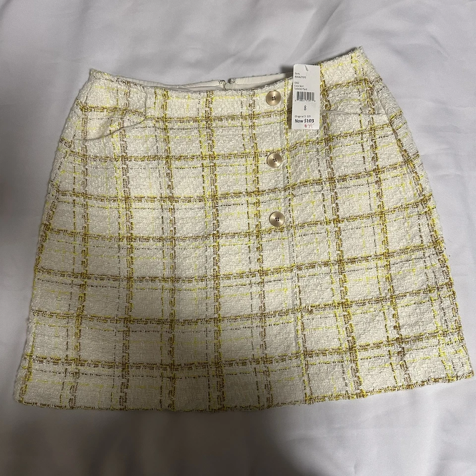 Cabi Coco Skirt #6362 Yellow white 0 - 16 Was