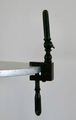 SUPPORT TETE, ancien support tete coiffeur, perruque, stockman, siegel, en bois - Photo 1/4