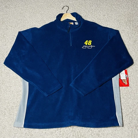 Mens Winners Circle Navy Fleece Jimmie Johnson 48 Nascar Racing Sweater Size XL Cover