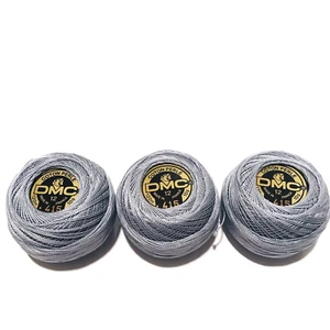 DMC Coton Perle Thread Size 12 C 415 Blue Needlepoint Cotton 10g France Lot of 3 - Picture 1 of 9