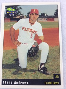 1991 Sumter Flyers-Classic BEST Minor Lg Baseball Card-Shane Andrews