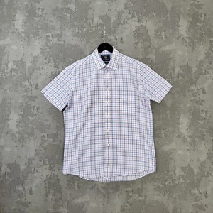 Camisa Brook Taverner Para Hombre L Blanca Azul Rosa Algodón Cuadros Informal Abotonada - Imagen 1 de 10