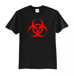 SÍMBOLO DE RIESGO BIOLÓGICO-VIRUS-ENFERMEDAD-ZOMBIES-NUEVO NEGRO-CAMISETA COOL-S-M-L-XL - Imagen 1 de 1