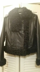 Vince Leather & Genuine Shearling Moto Fill Jacket Size:S $1995 NWT - Picture 1 of 8