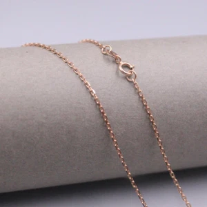 Real Au750 Pure 18K Rose Gold Chain Square O Link Necklace 2.8-3g 19.6inch - Picture 1 of 7