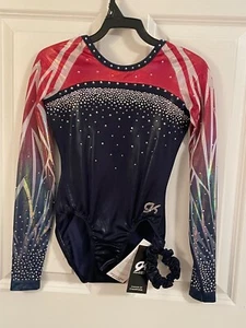 GK Elite Gymnastics Leotard -Custom Long Sleeve Leotard - Child Large - Picture 1 of 2