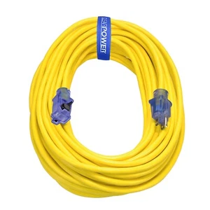 CP 100 ft 14/3 SJTW, Heavy Duty Outdoor Extension Cord, Yellow,CP10131 - Picture 1 of 11
