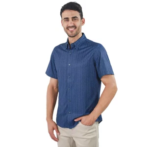 Jachs New York Men's Short Sleeve Shirt, Navy Blue, Medium - Picture 1 of 1