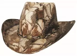 UNLEASHED Camo Hunting Fishing Toyo Straw Western Cowboy Hat Bullhide MonteCarlo - Picture 1 of 1