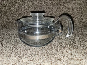 PYREX Clear Glass Tea / Coffee Pot Vintage Made in USA 8446-B-6 Cup - Picture 1 of 7