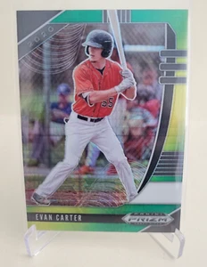 Panini Prizm 2020 selecciones de draft Evan Carter verde amarillo Hyper Prizm #PDP50 Ranger - Imagen 1 de 2