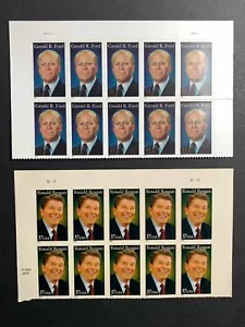 U.S. Stamps SC #3897 & 4199. US Presidents: Nixon and Ford. Blocks of 10 - Picture 1 of 3