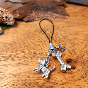 Handy Anhänger mit Band *Hund und Knochen* für Tasche Handy Charm Schmuck (19) - Bild 1 von 2