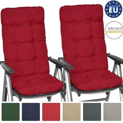 2 Sitzkissen Polster Auflage Kissen Hochlehner Rückenkissen Stuhlkissen Auflagen - Bild 1 von 4