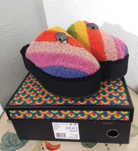 Pantofole Kurt Geiger London donna Kensington finto shearling plateau arcobaleno 9,5 - Foto 1 di 12