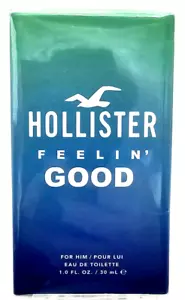 Hollister Feelin' Good For Him 1.0oz/30ml Eau de Toilette Spray Brand New In Box - Picture 1 of 4