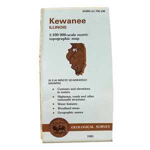USGS Topographic Map 1985 Survey 30"x60" IL Kewanee 41089-A1-TM-100 - Picture 1 of 4