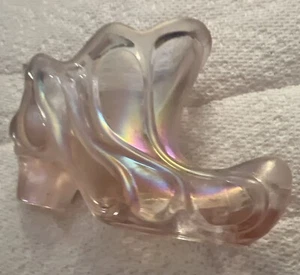 Fenton Pink Opalescent Pearly Glass Small Shoe / Boot Vintage Pretty & Shiny - Picture 1 of 8
