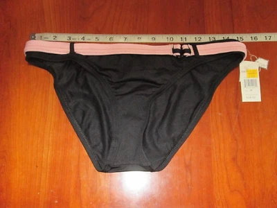 Nuevo con etiquetas Pantalones de bikini Rampage negros para mujer talla M rosa cinturón elástico 27105 Foto 1 de 3