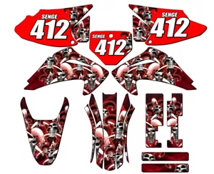 2003-2007 CRF 150 F JESTER Red Senge Graphics Kit Compatible with Honda - Picture 1 of 10