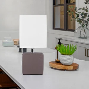 Tischleuchte Leselicht Hotelzimmer Beistelllampe Textil Schirm LxBxH 13x11x29 cm - Bild 1 von 7