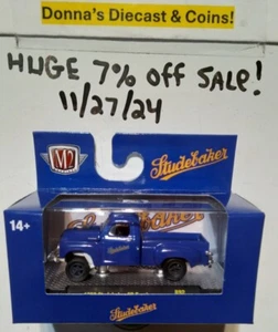 NEW M2 MACHINES 1:64 DIECAST BLUE '50 1950 STUDEBAKER 2R TRUCK IN DISPLAY CASE! - Picture 1 of 9