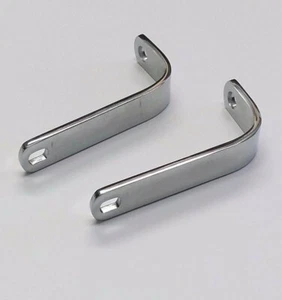 Chrome L Shape Exhaust Pipe Brackets Triumph TR6 T120 T140 E6857 - Picture 1 of 3