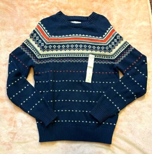 NWT St. Johns Bay Womens Navy Fair Isie Cable Knit Sweater SZ M MSRP$ 70 - Picture 1 of 9