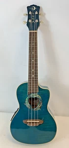 Ukelele Luna Concert Uke Acústico/Eléctrico Llama Superior Transparente Azul - Imagen 1 de 18