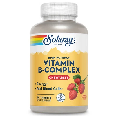 Solaray Vitamina B Complejo 250mg Masticable | Fresa | 50 CT Foto 1 de 4