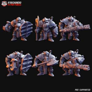 Dwarf Steam Armor, Fantasy Dwarves Army Unit Miniature Figures, Kyoushuneko - Picture 1 of 1