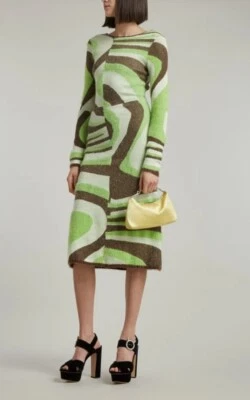 House Of Sunny Великобритания 10 Land круиз кокни вязаный Midi платье зеленый и шоколад  - Изображение 1 из 4