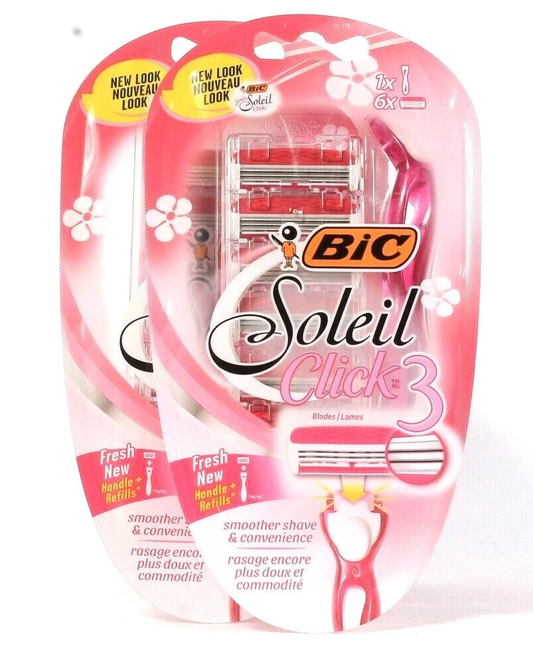2x BIC CLICK3 Soleil Shaver & 6 Blades