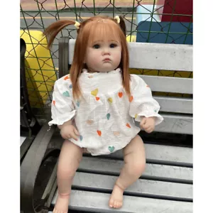 25in Finished Cute Toddler Girl Reborn Baby Doll Long Yellow Hair Handmade Gifts - Picture 1 of 5