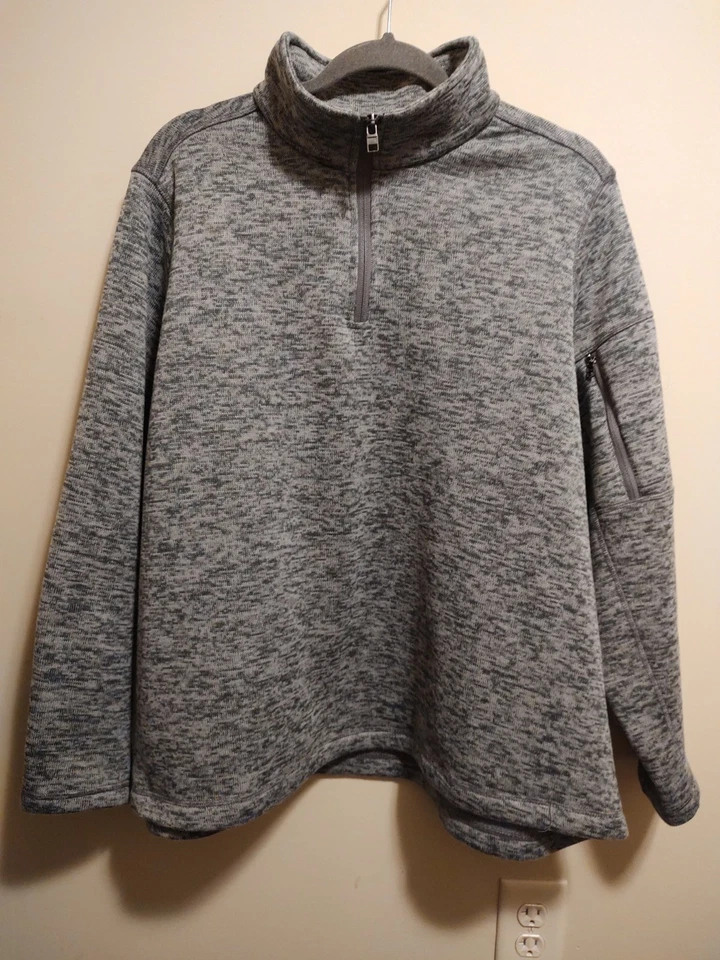 Lands End Mujer’s 2X Pullover 1/4 Cremallera con Manga Cremallera Bolsillo Gris Brezo Activewr Foto 1 de 4