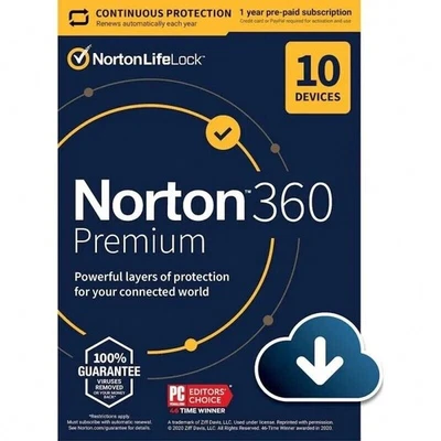 Norton 360 Premium, Deluxe, Secure VPN, Identity Advisor Email LICENCE Key - image 1 of 4